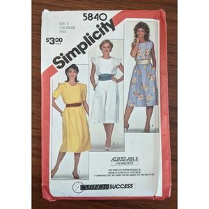 UNCUT Vintage Simplicity 5840 Dress Pattern Size 16-20